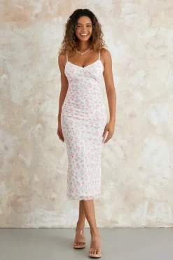 Robe d'été à motifs floraux bretelles fines