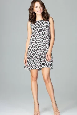 Robe d'été motif zigzag casual courte