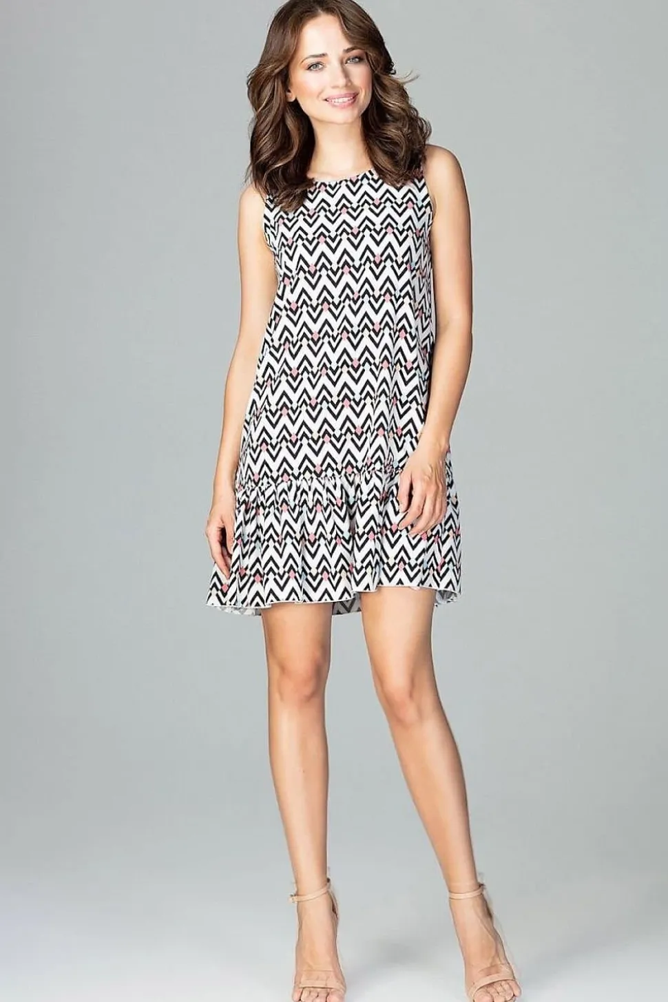 Robe d'été motif zigzag casual courte