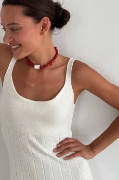 Robe d'été moulante côtelée sans manches