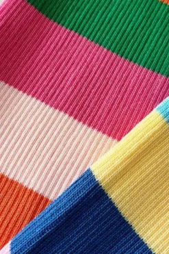 Robe d'été à rayures arc-en-ciel moulante