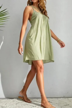 Robe d'été verte ample courte