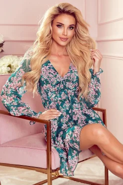 Robe fleurie bohème manches longues