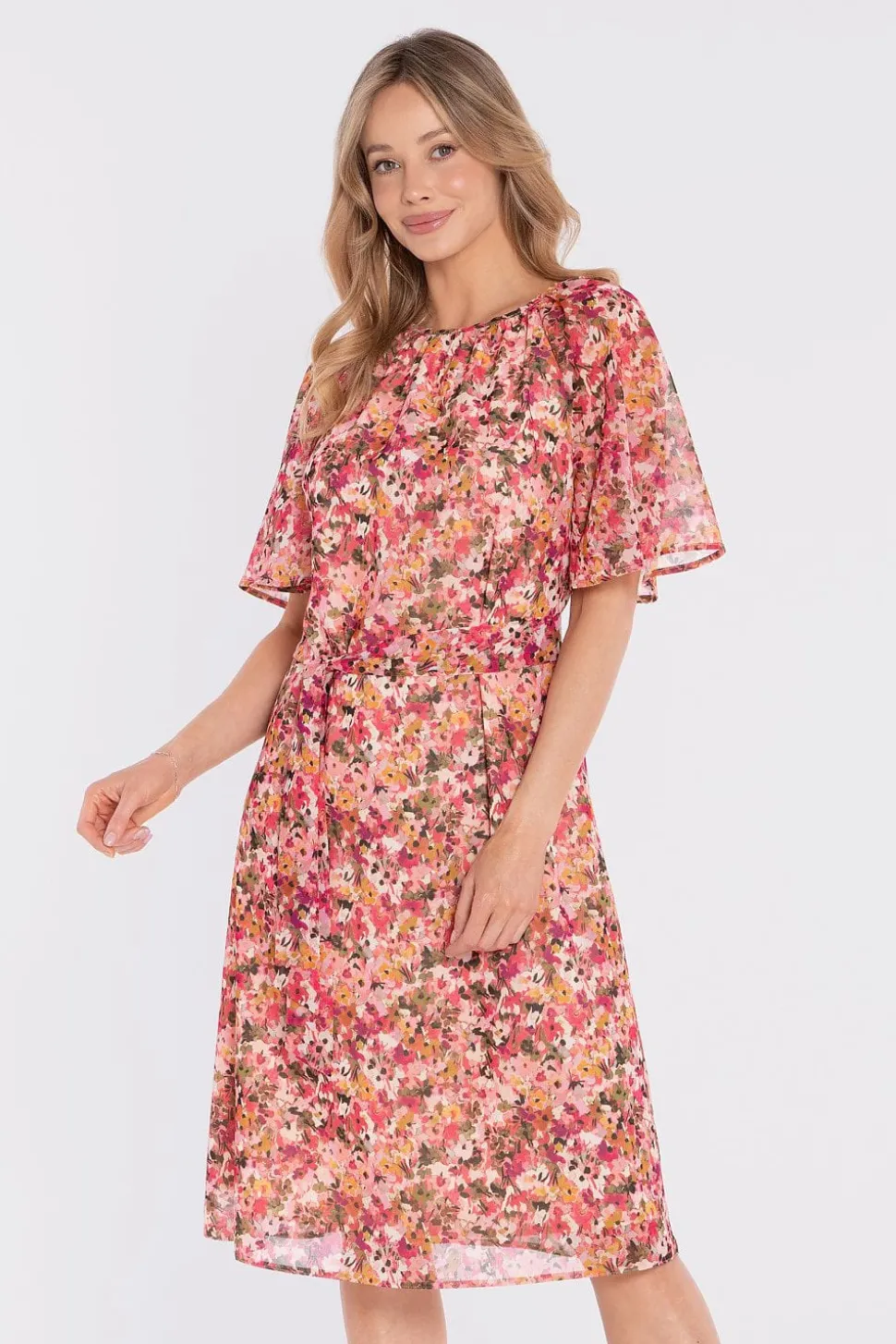 Robe fleurie d'été manches courtes