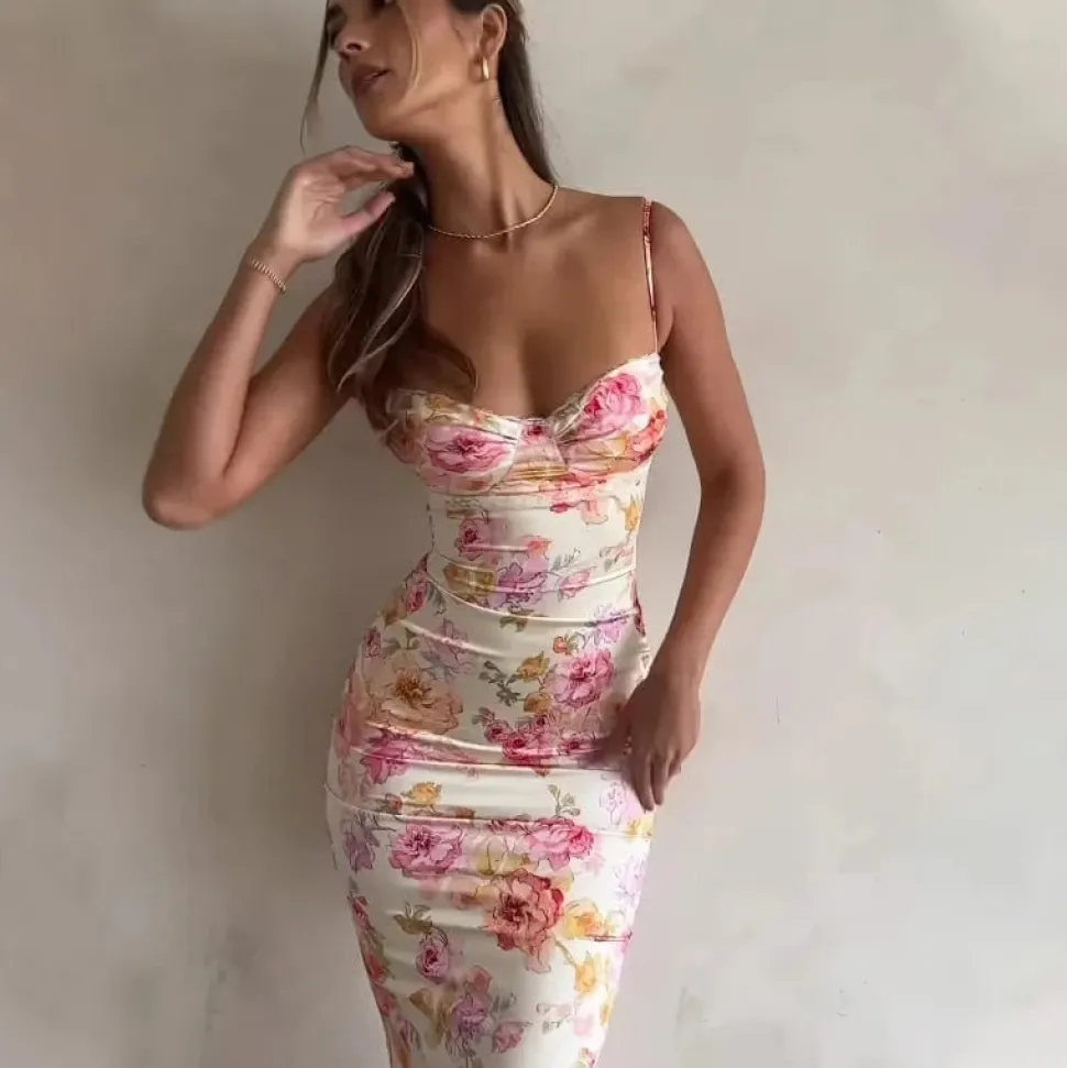 Robe fleurie été moulante sexy