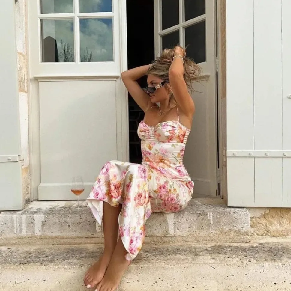 Robe fleurie été moulante sexy