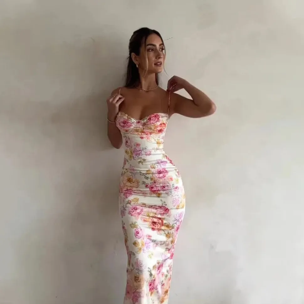 Robe fleurie été moulante sexy