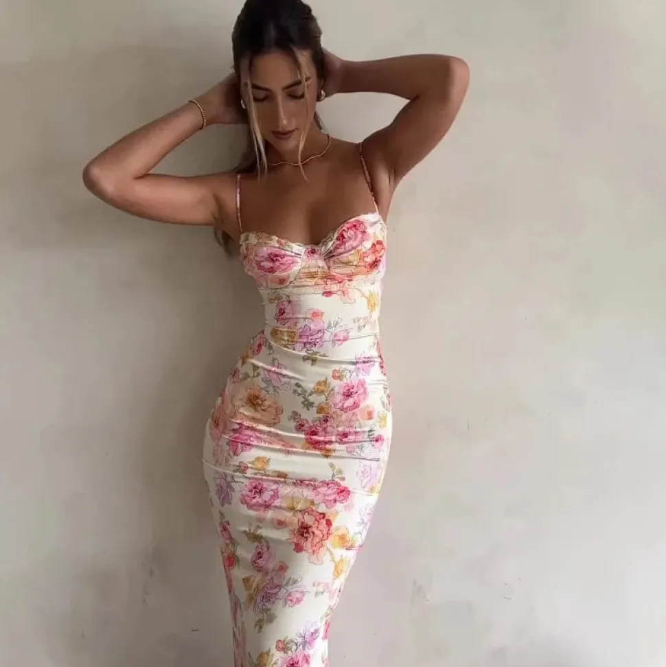 Robe fleurie été moulante sexy