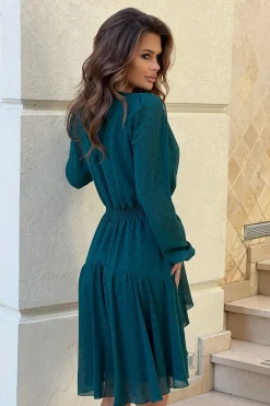 Robe fluide courte manches longues