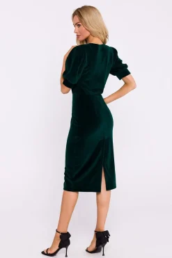 Robe fourreau midi chic manches longues