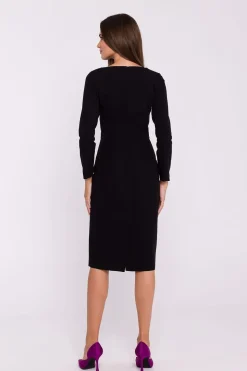 Robe fourreau midi manche longue