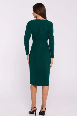 Robe fourreau midi manche longue