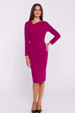 Robe fourreau midi manche longue