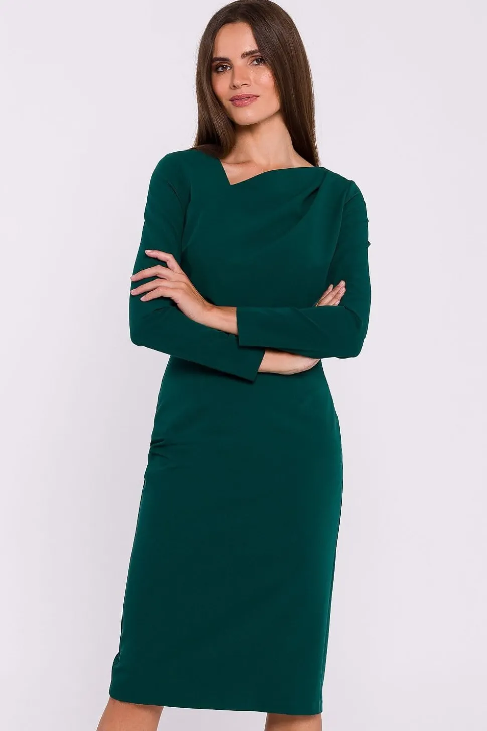 Robe fourreau midi manche longue