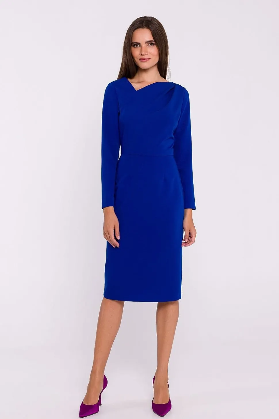 Robe fourreau midi manche longue