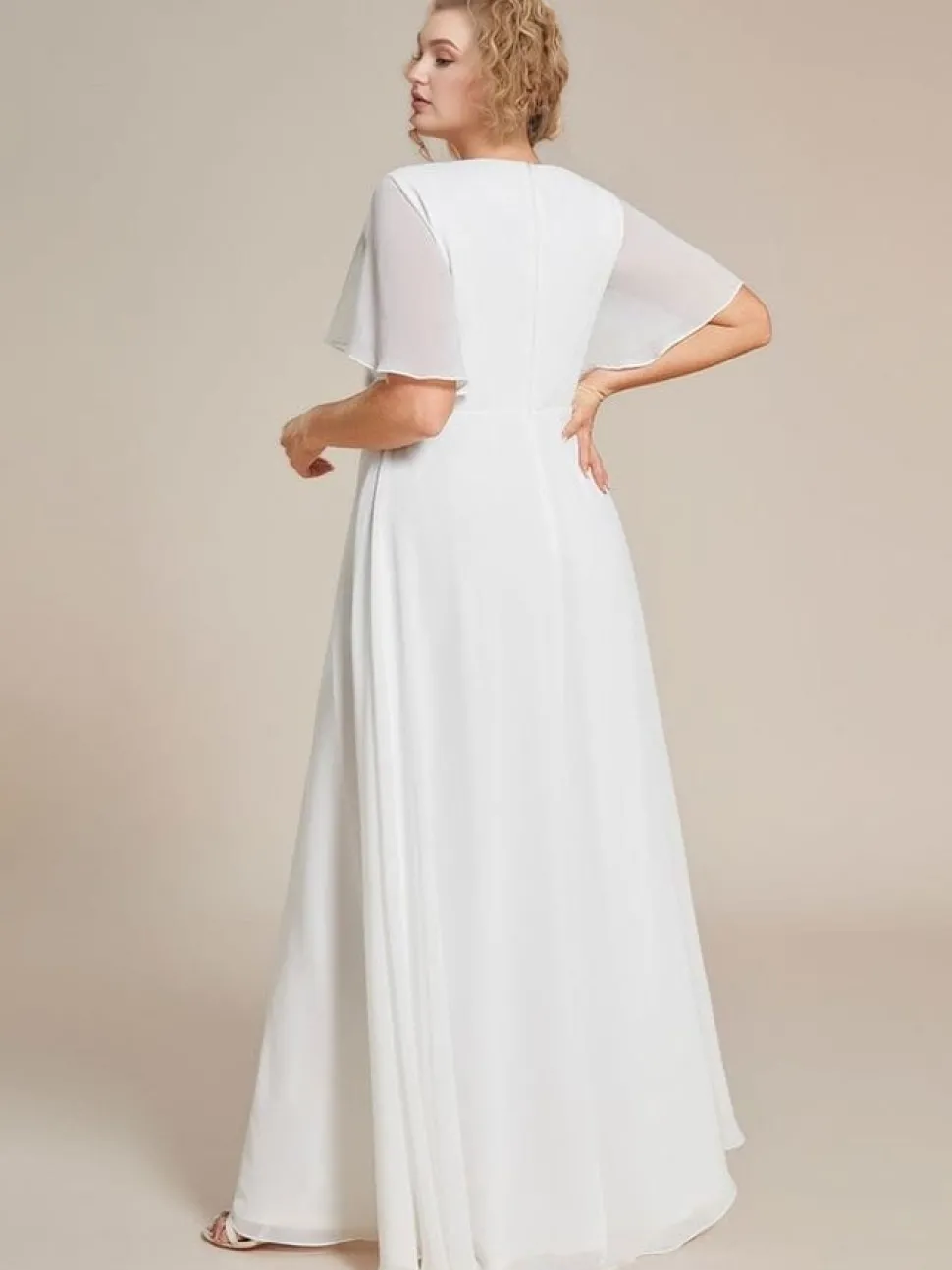 Robe grande taille blanche longue fluide