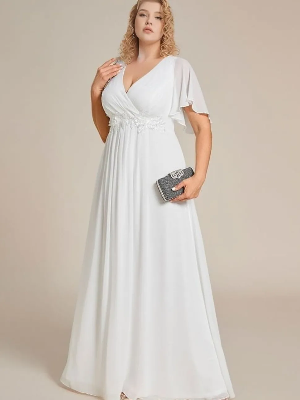Robe grande taille blanche longue fluide