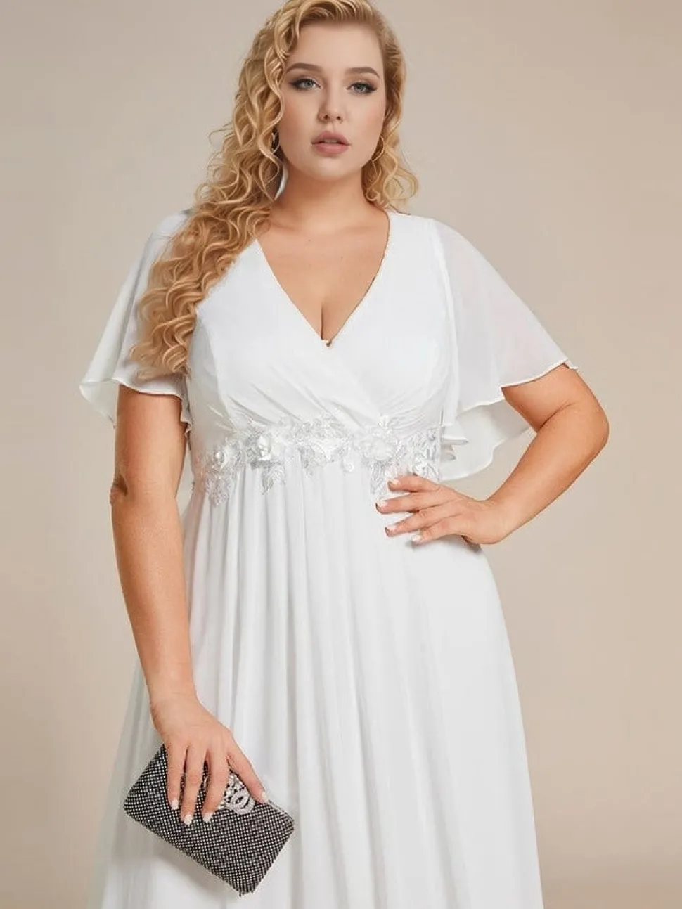 Robe grande taille blanche longue fluide