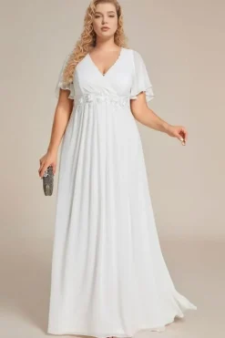 Robe grande taille blanche longue fluide