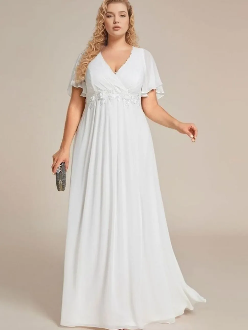 Robe grande taille blanche longue fluide