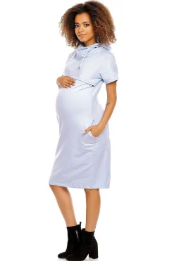 Robe grossesse casual bleue midi