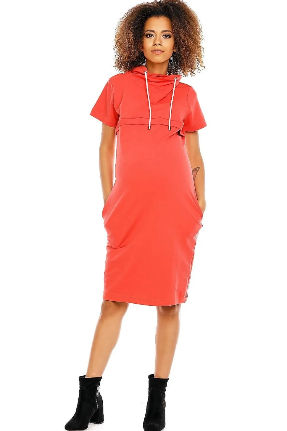 Robe grossesse casual rouge