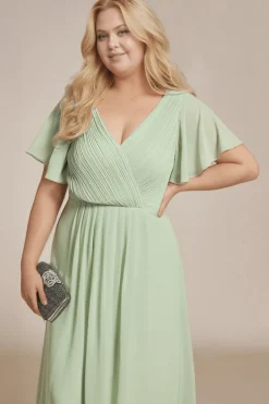 Robe invitée au mariage vert sauge grande taille