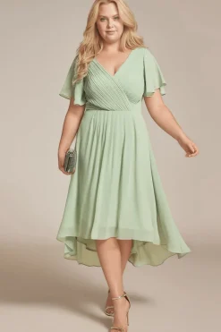 Robe invitée au mariage vert sauge grande taille