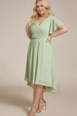 Robe invitée au mariage vert sauge grande taille