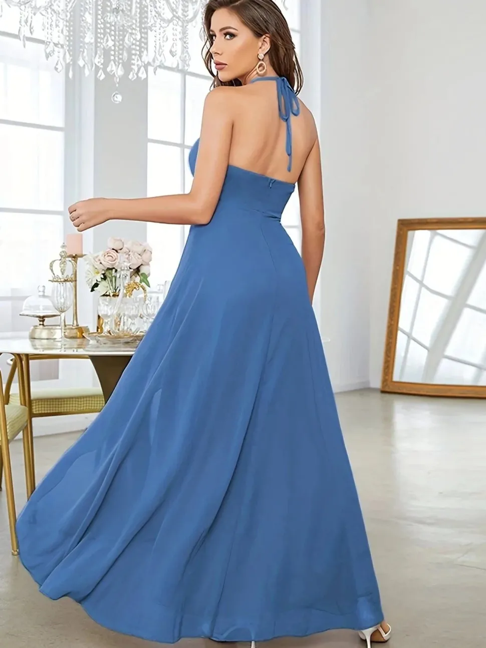 Robe invitée de mariage chic asymétrique