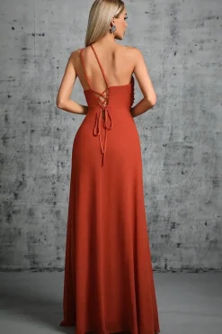 Robe invitée de mariage fendue fluide chic