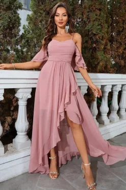 Robe invitée de mariage fluide asymétrique