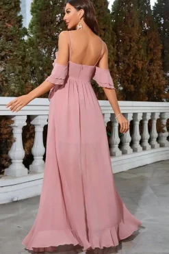 Robe invitée de mariage fluide asymétrique