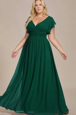 Robe invitée de mariage longue verte grande taille