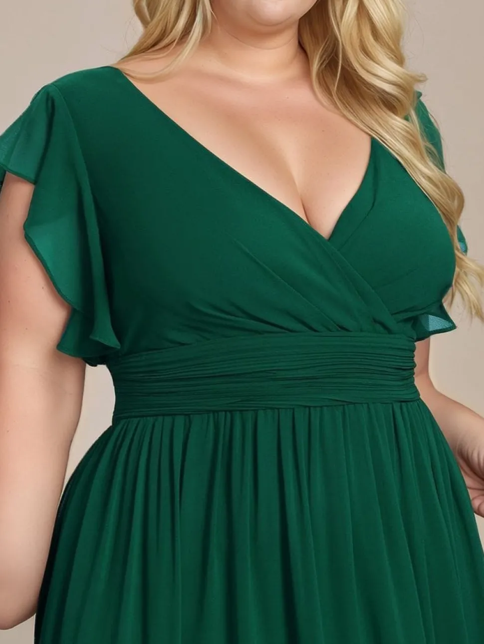 Robe invitée de mariage longue verte grande taille