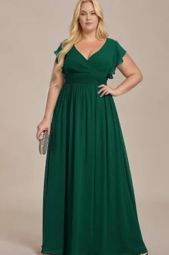 Robe invitée de mariage longue verte grande taille
