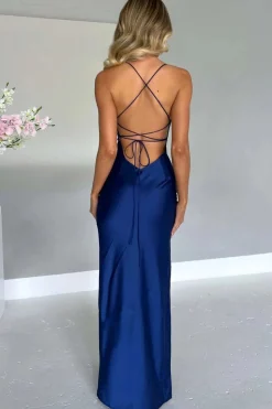 Robe invitée de mariage satin dos nu