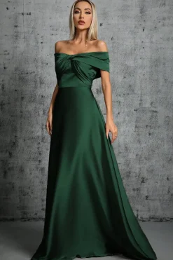 Robe invitée de mariage taupe avec épaules dénudées