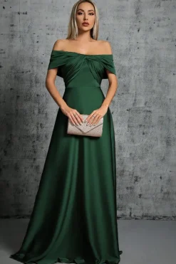 Robe invitée de mariage taupe avec épaules dénudées