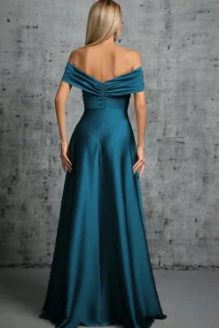 Robe invitée de mariage taupe avec épaules dénudées