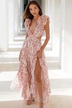 Robe invitée mariage bohème sexy longue