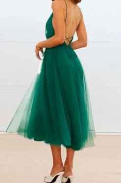 Robe invitée mariage dos nu évasée