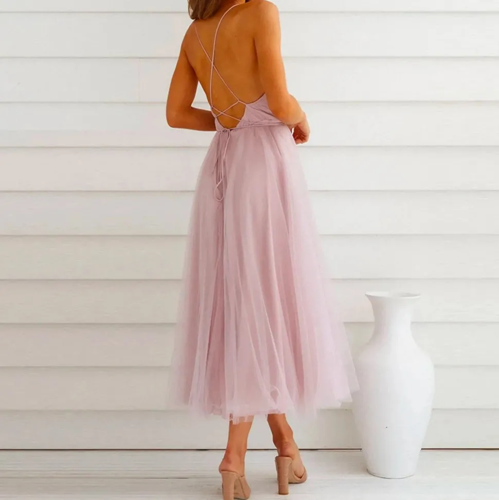 Robe invitée mariage dos nu évasée