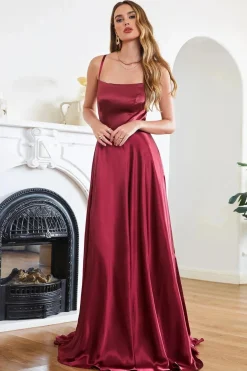 Robe invitée mariage longue soyeuse fendue