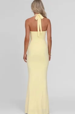 Robe jaune longue sans manches