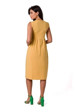 Robe jaune midi casual