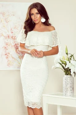 Robe élégante en dentelle épaules dénudées