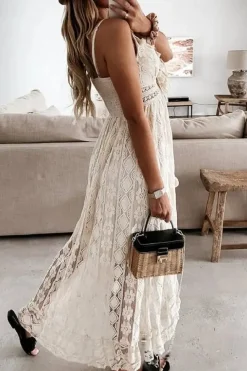 Robe longue bohème en dentelle