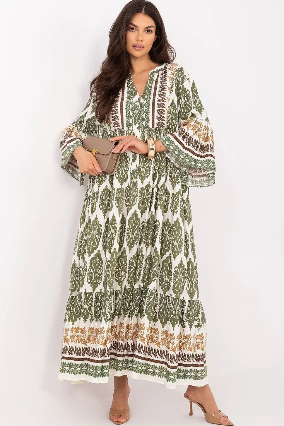 Robe longue bohème manches longues