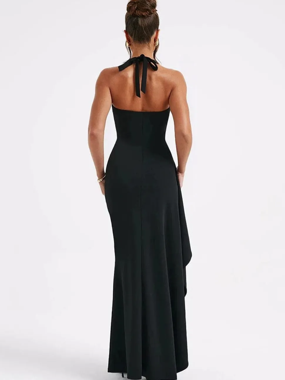 Robe longue bordeaux fendue